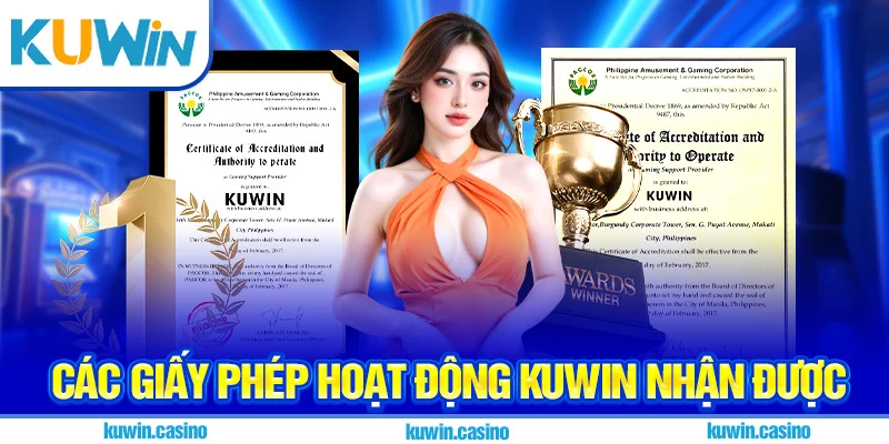 Các giấy phép hoạt động Kuwin nhận được